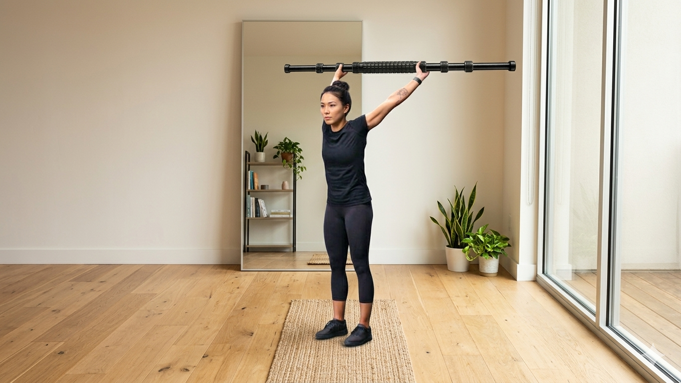Step 2: Lengthen — overhead hold for shoulder and thoracic mobility